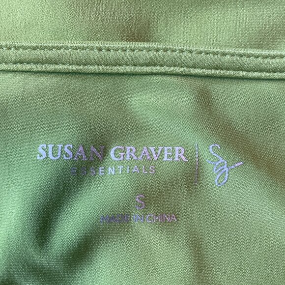 SUSAN GRAVER ESSENTIALS  LIQUID KNIT TUNIC STYLE TOPR. GREEN. SIZE SMALL. - Picture 6 of 6